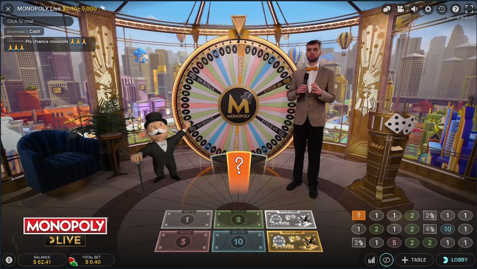 monopoly live casino games