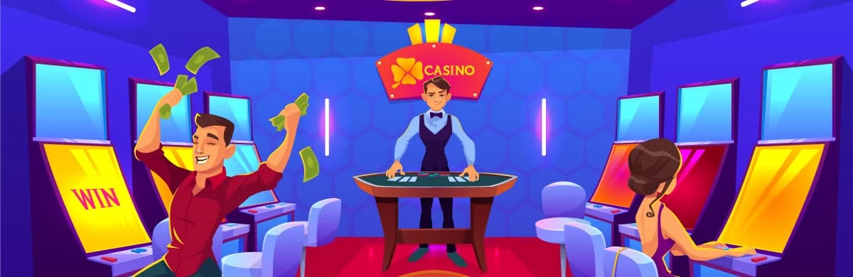 live casino saloon with dealer