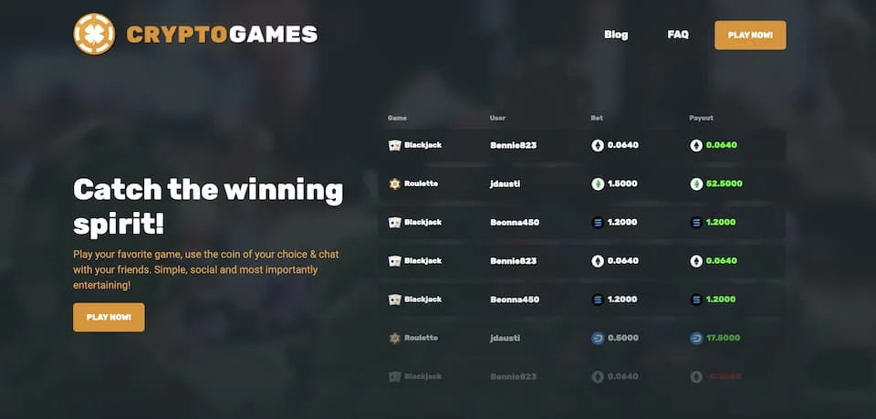 screenshot of the recent winnings at crypto.games casino.jpg
